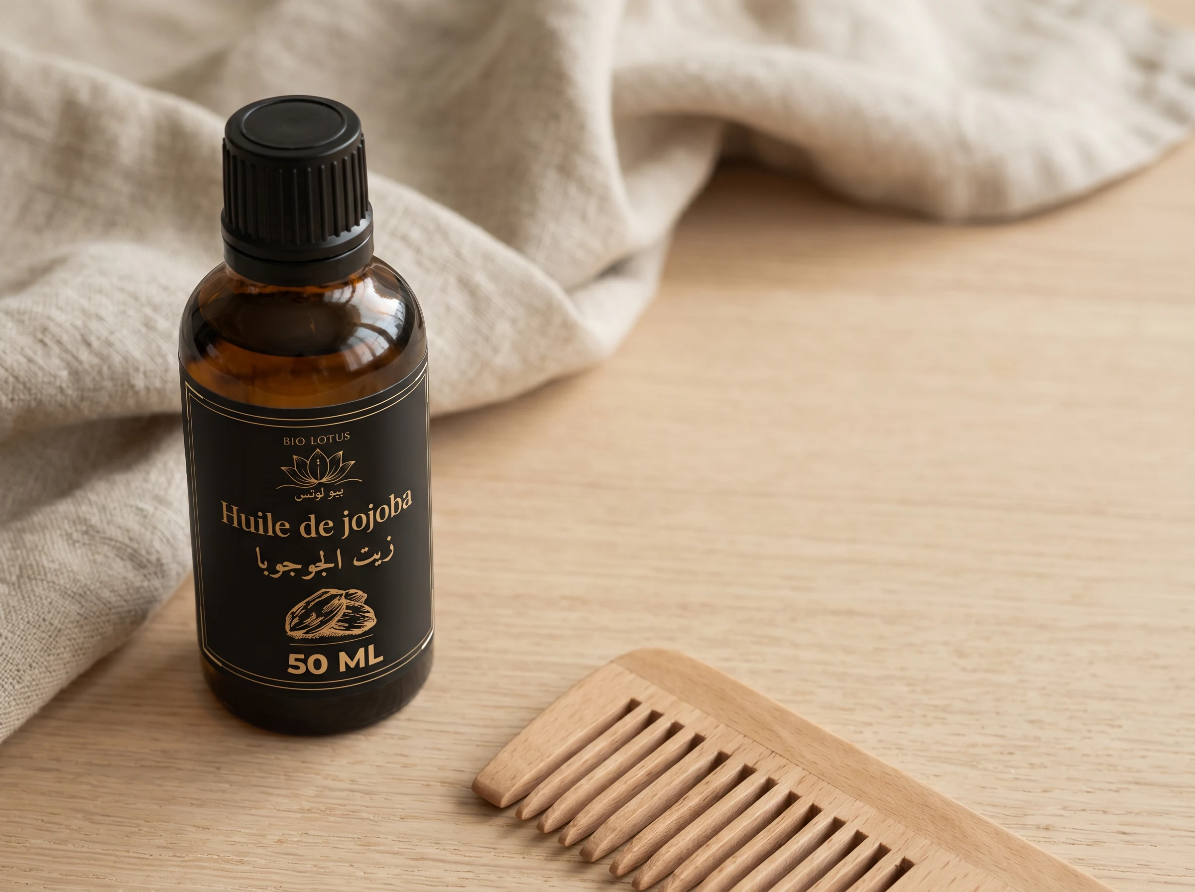 Huile de jojoba Bio Lotus pour soin capillaire nourrissant